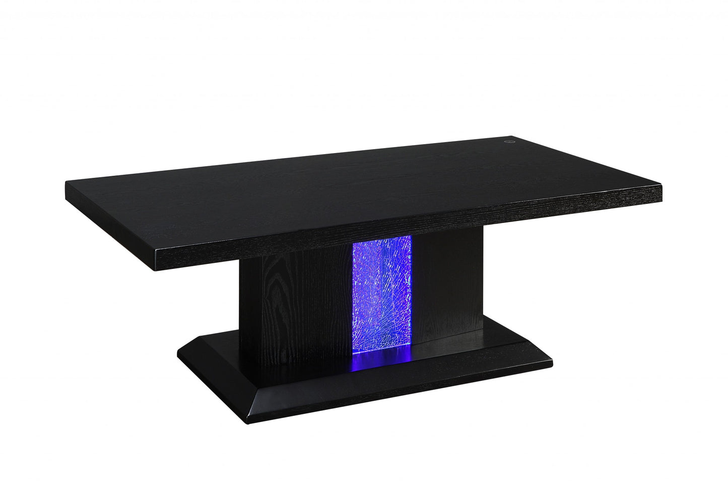 Black LED Wood Glass Coffee Table By Homeroots | Coffee Tables | Modishstore