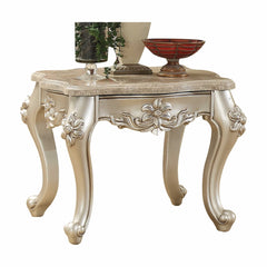 Marble Champagne Wood End Table By Homeroots