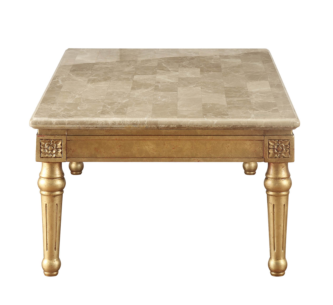 Marble Antique Gold Wood Coffee Table By Homeroots | Coffee Tables | Modishstore - 3
