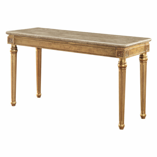 Marble Antique Gold Wood Sofa Table By Homeroots | Coffee Tables | Modishstore