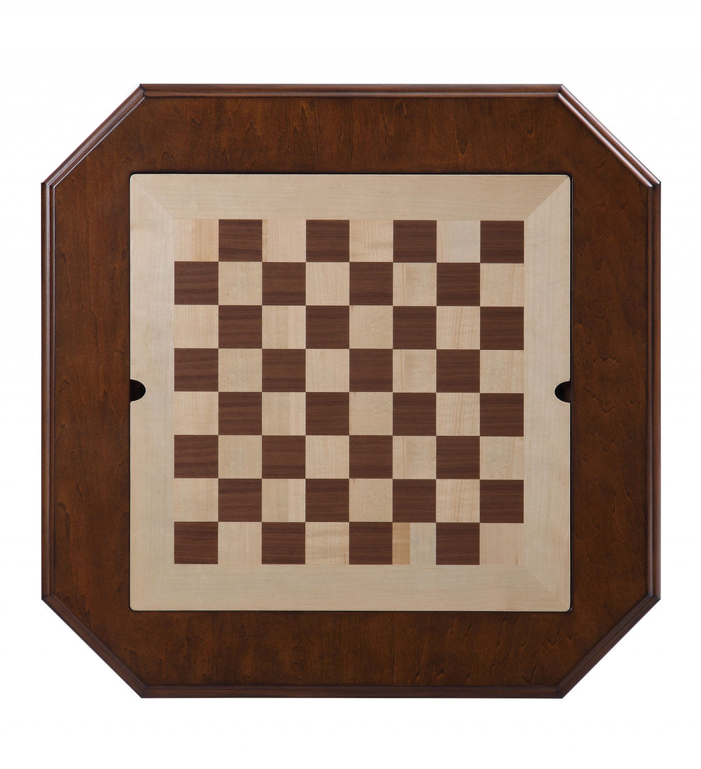 Cherry Wood Poly-Resin Game Table By Homeroots | Side Tables | Modishstore - 2