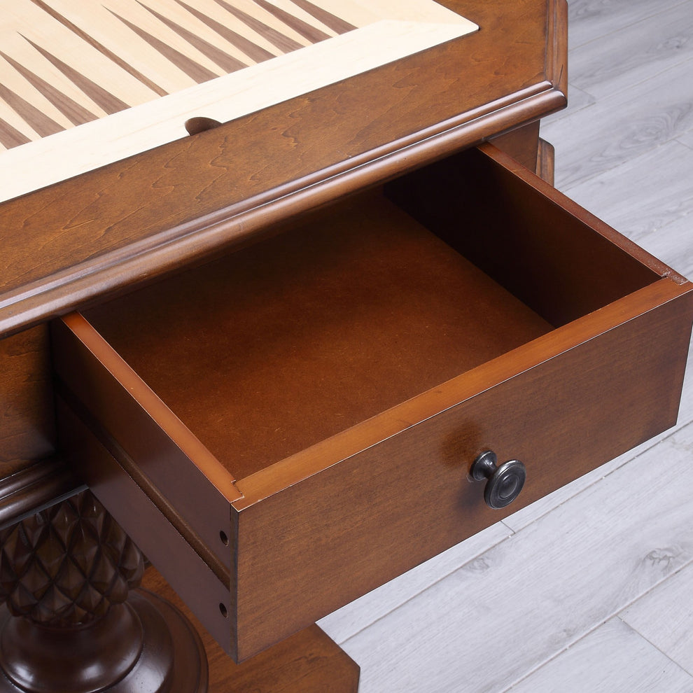 Cherry Wood Poly-Resin Game Table By Homeroots | Side Tables | Modishstore - 3