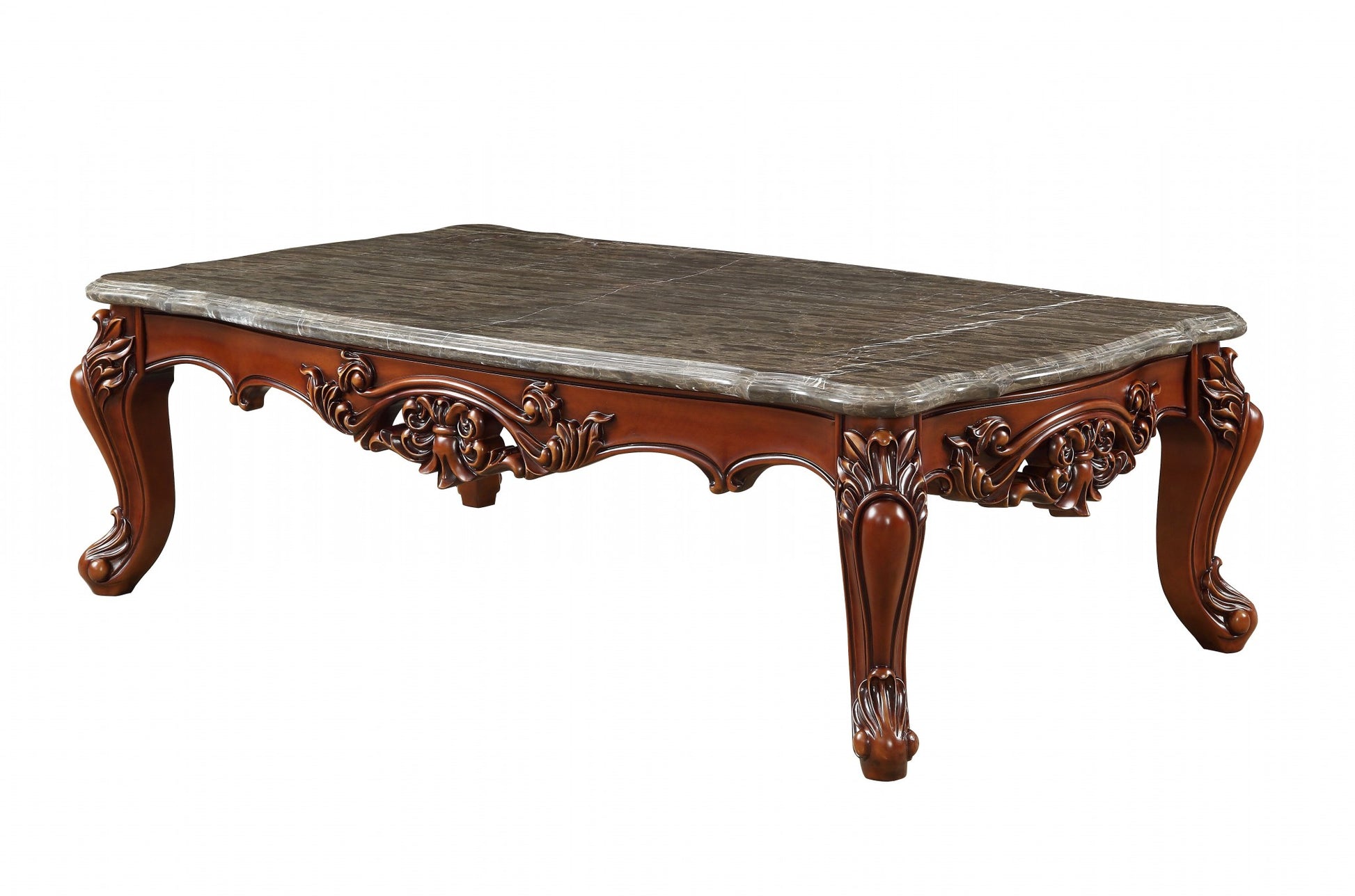 Marble Walnut Wood Coffee Table By Homeroots - 347440 | Coffee Tables | Modishstore