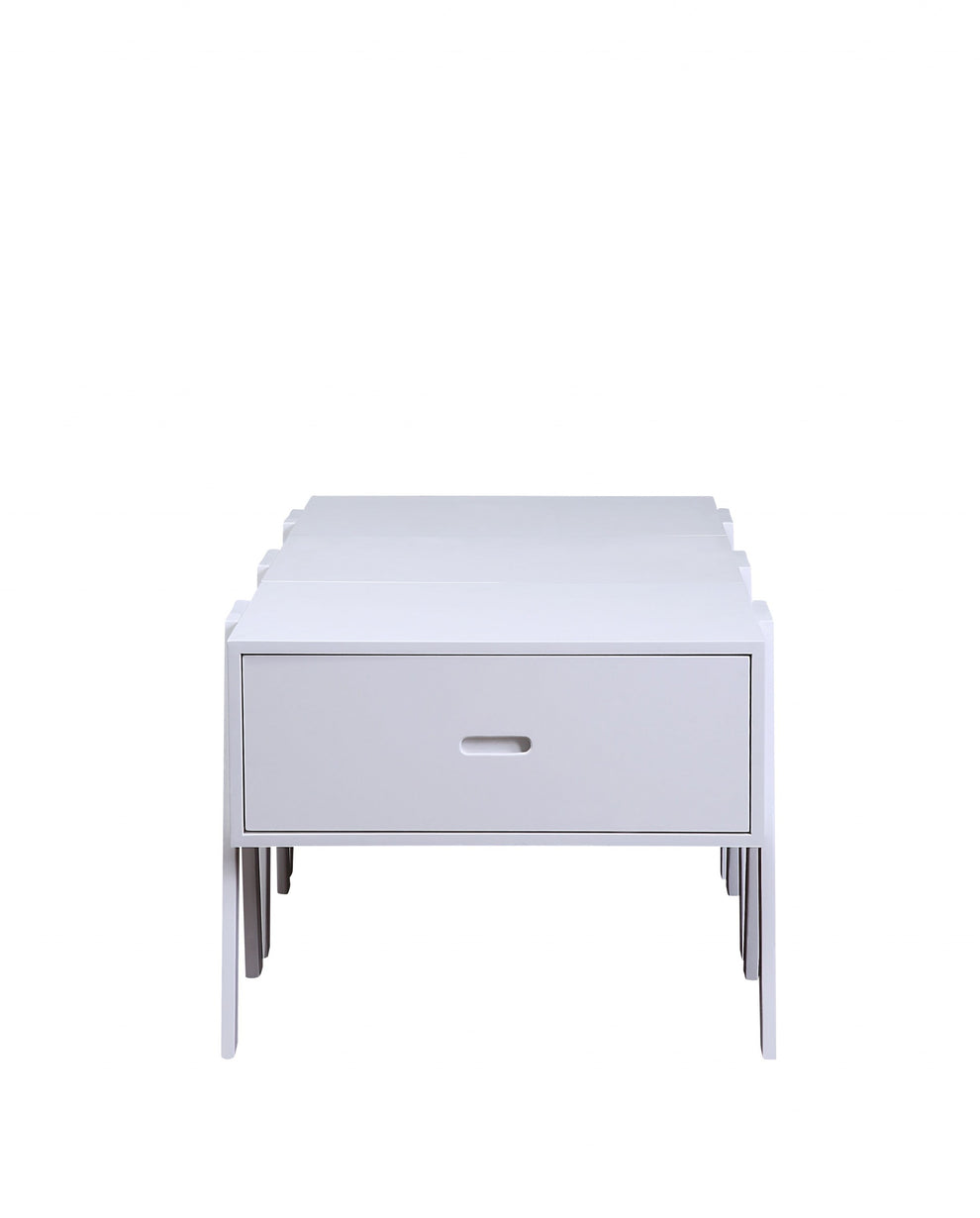 Sleek White Rectangular Convertible Coffee Table By Homeroots | Coffee Tables | Modishstore - 4