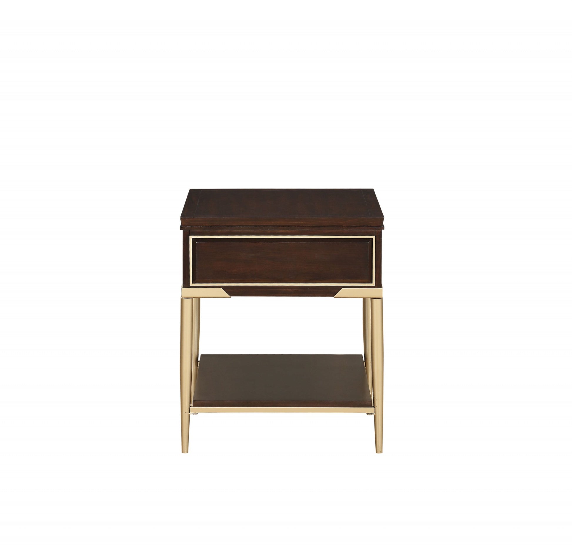 Cherry Metal Wood End Table By Homeroots | End Tables | Modishstore - 2