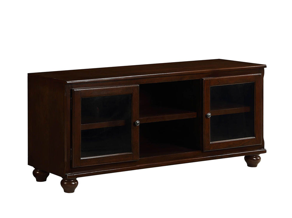 Walnut Wood Glass (TV Stand) TV Stand By Homeroots | TV Stands | Modishstore - 3