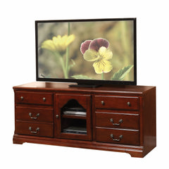 Cherry Wood Glass TV Stand By Homeroots