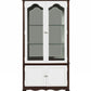Walnut White Wood Curio Cabinet By Homeroots - 347485 | Cabinets | Modishstore - 2