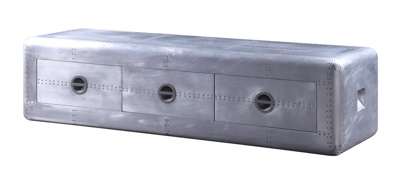 Aluminum Engineered Wood TV Stand By Homeroots | TV Stands | Modishstore