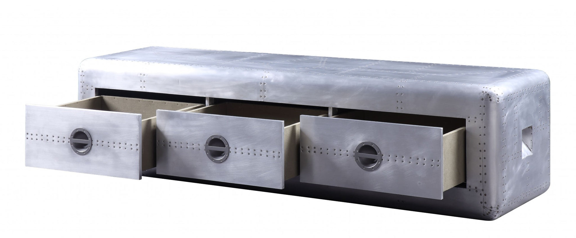 Aluminum Engineered Wood TV Stand By Homeroots | TV Stands | Modishstore - 2