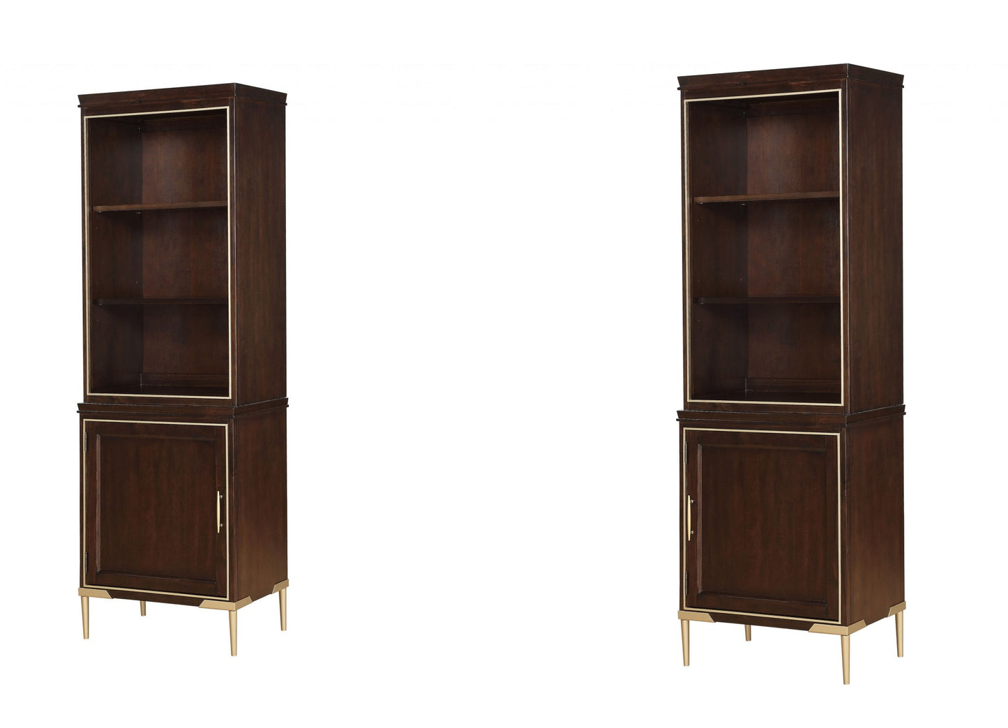 Cherry Metal Wood Entertainment Center (Set of 2) By Homeroots | Cabinets | Modishstore