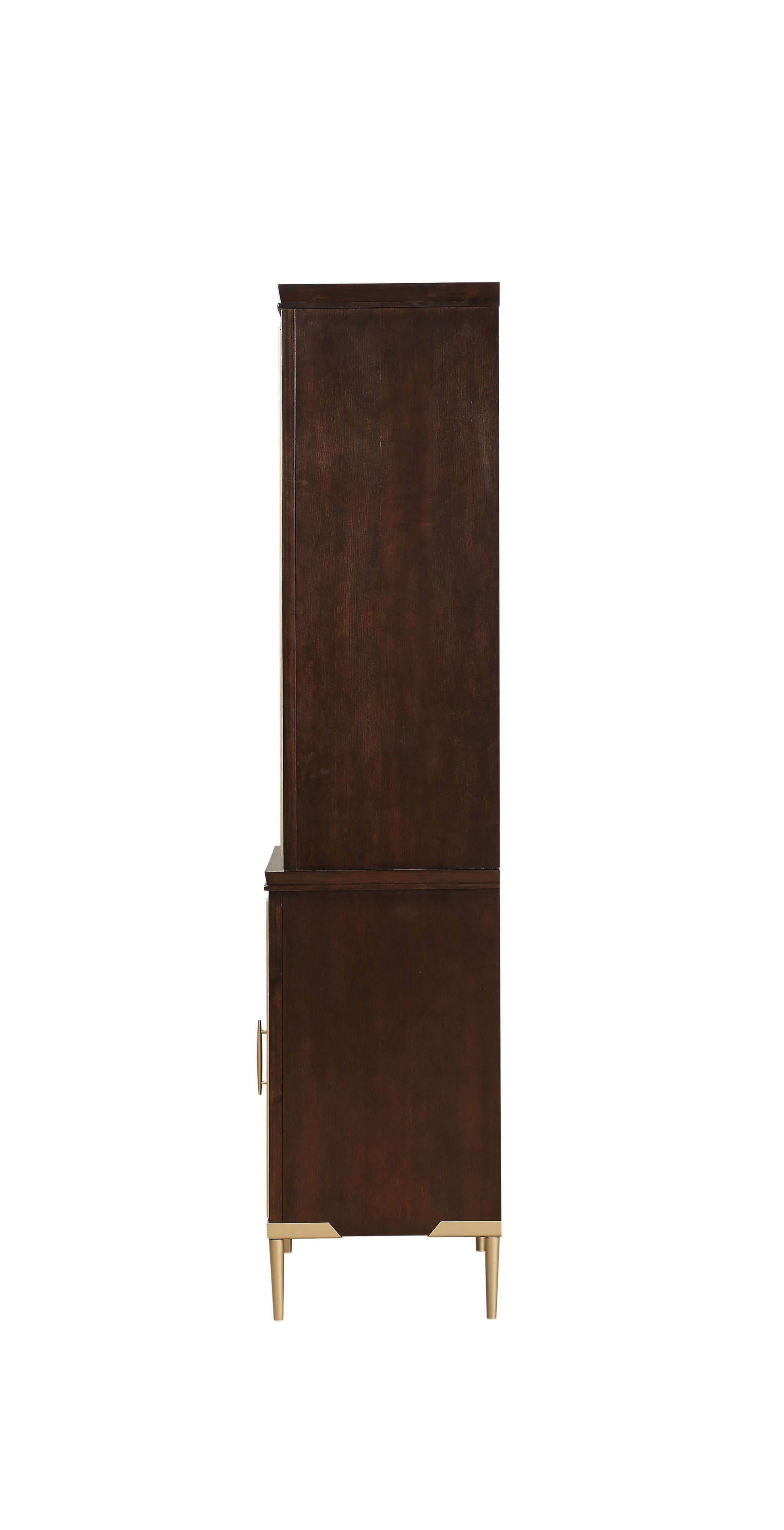 Cherry Metal Wood Entertainment Center (Set of 2) By Homeroots | Cabinets | Modishstore - 3