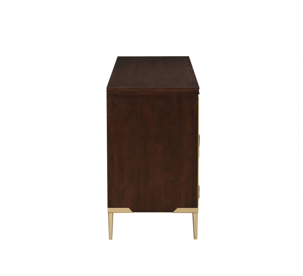 Cherry Metal Wood TV Stand By Homeroots | TV Stands | Modishstore - 3