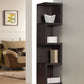Espresso Wood Veneer (PU Paper) Bookcase Large S Shelf By Homeroots | Bookcases | Modishstore