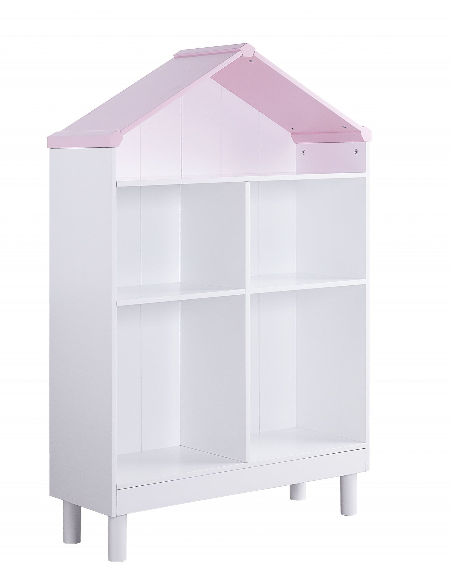 White Pink Wood Bookcase By Homeroots - 347506 | Bookcases | Modishstore