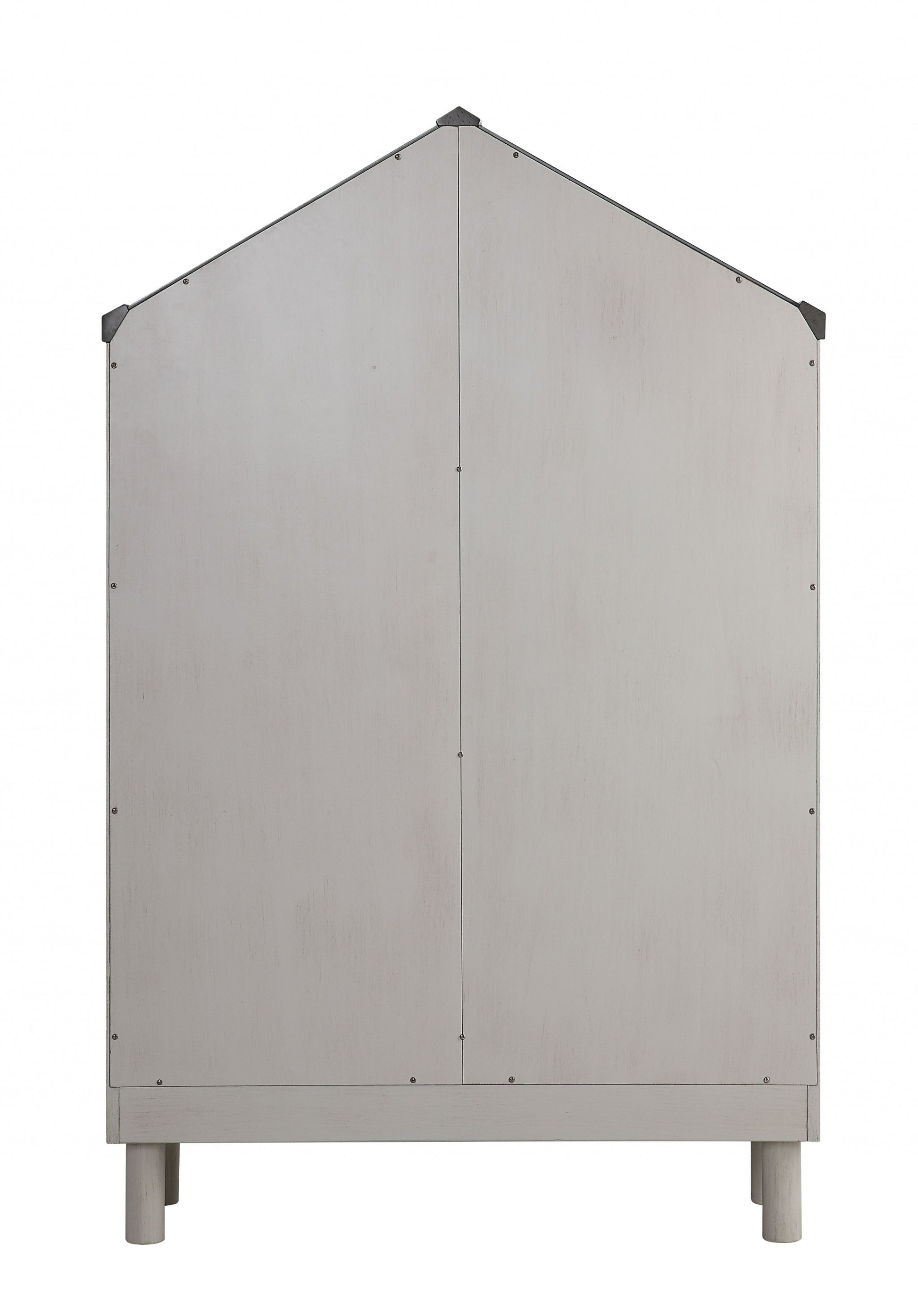 White Weathered Finish Bookcase With Gray Top By Homeroots | Bookcases | Modishstore - 4