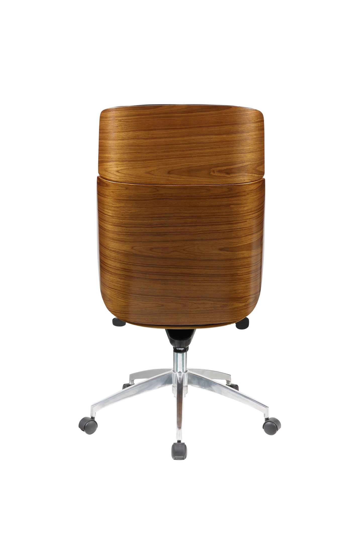 Black Bonded Leather and Bentwood Frame Eecutive Office Chair with Solid Chrome Base and Caster Wheels By Homeroots | Office Chairs | Modishstore - 3