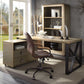 Aluminum, Metal, and Engineered Wood Desk, Gold Aluminum By Homeroots | Desks | Modishstore - 3