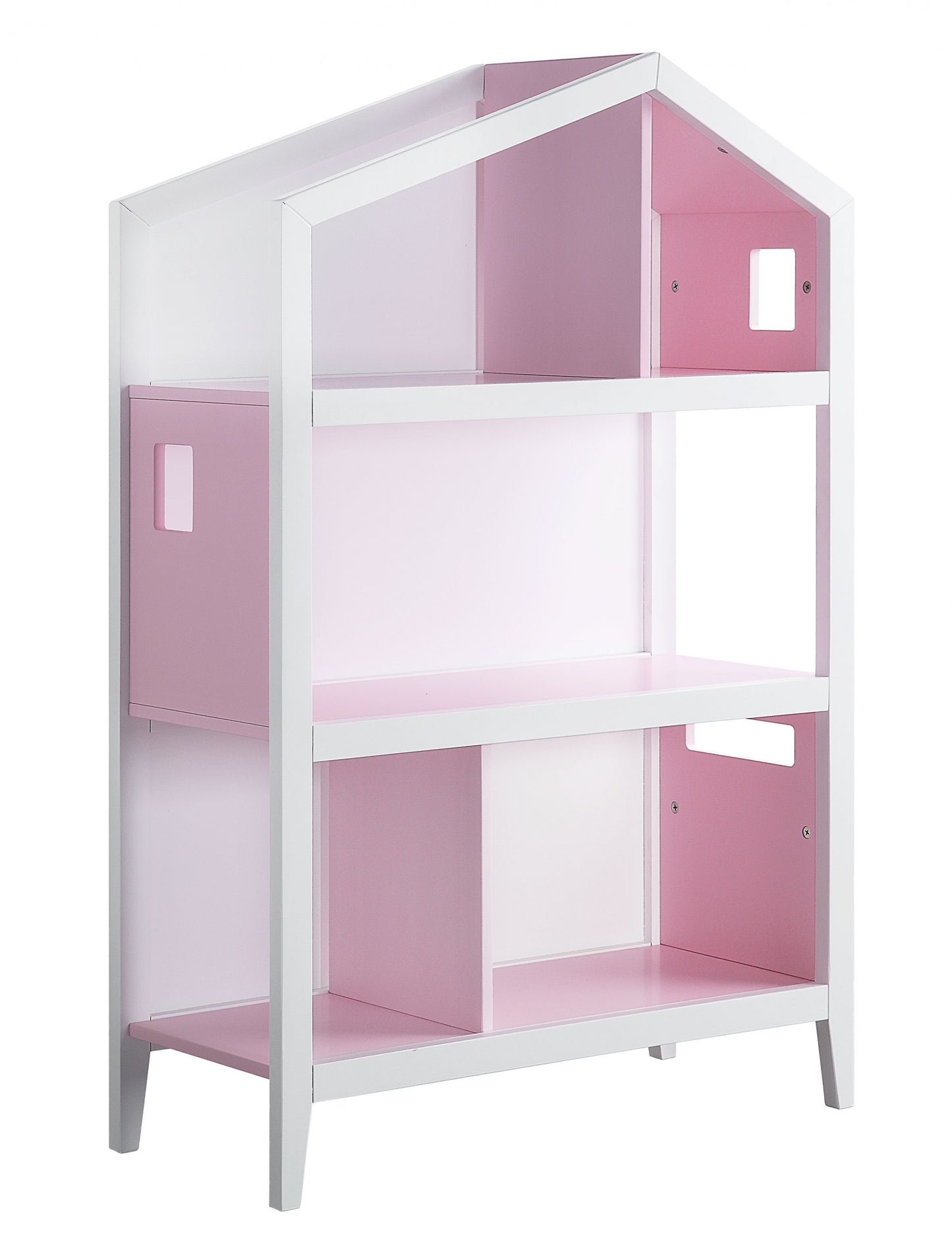 White Pink Wood Bookcase By Homeroots - 347521 | Bookcases | Modishstore - 2