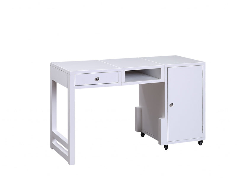 White Wood Veneer Desk (Convertible) By Homeroots | Desks | Modishstore