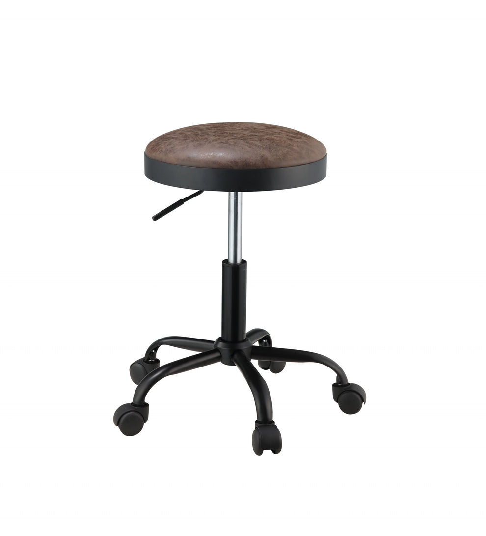 Vintage Caramel Upholstered Adjustable Set Of 2 Stools By Homeroots | Stools | Modishstore - 4