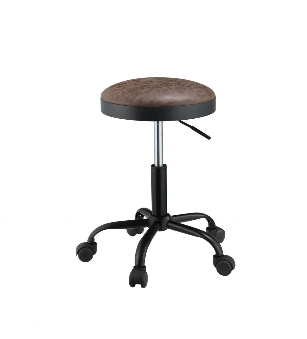 Vintage Caramel Upholstered Adjustable Set Of 2 Stools By Homeroots | Stools | Modishstore - 7