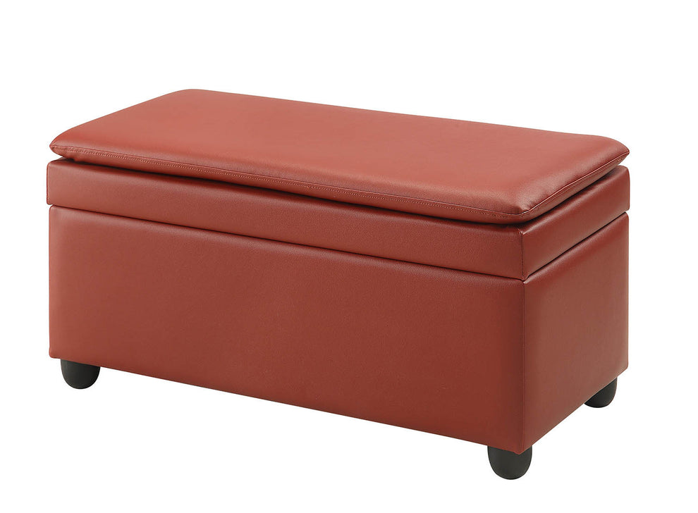 Wine PU Upholstery Bench wStorage By Homeroots | Benches | Modishstore - 4