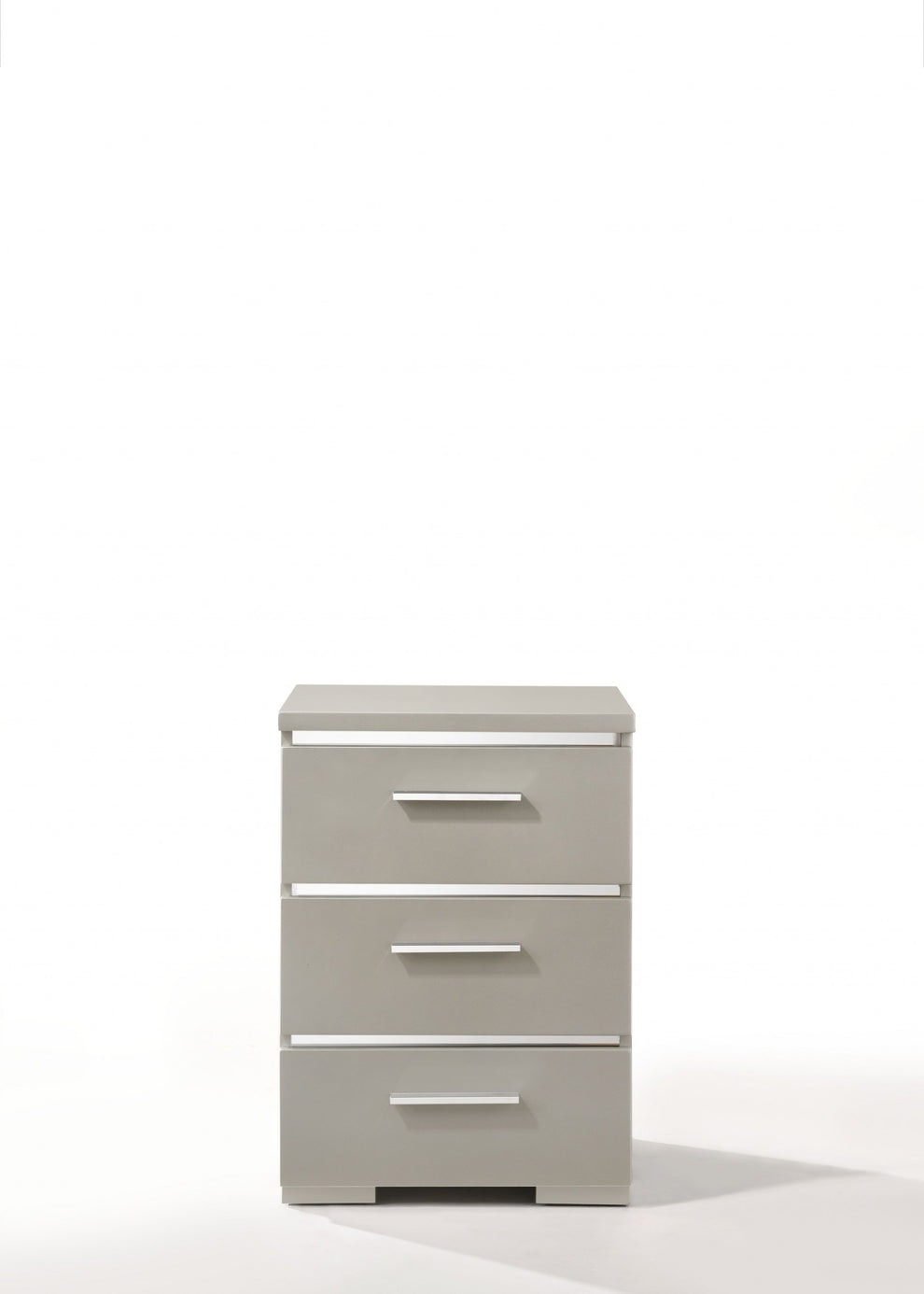 Silver Wood Veneer Paper Nightstand By Homeroots | Nightstands | Modishstore - 2