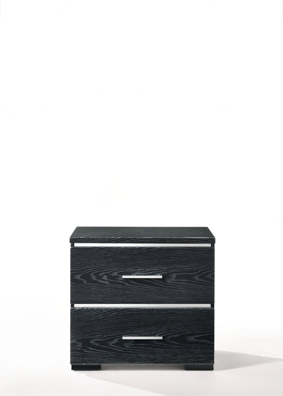 Black High Gloss Wood Veneer Paper Nightstand By Homeroots | Nightstands | Modishstore - 2