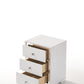 Cream Wood Veneer Paper Nightstand By Homeroots | Nightstands | Modishstore - 2
