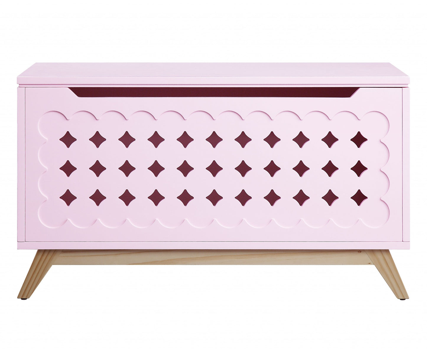 Pink Natural Wood Youth Chest By Homeroots | Drawers | Modishstore - 2