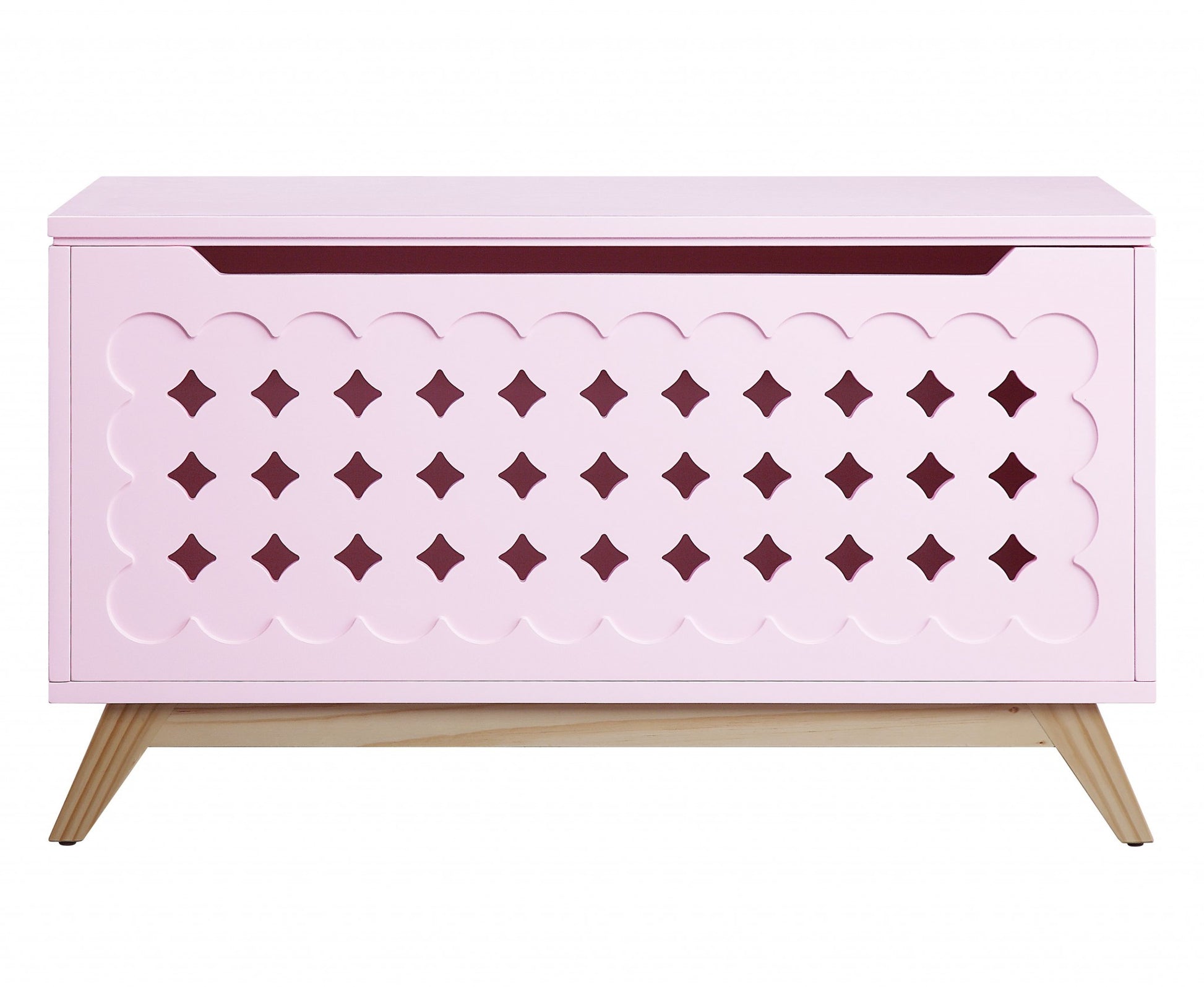 Pink Natural Wood Youth Chest By Homeroots | Drawers | Modishstore - 2