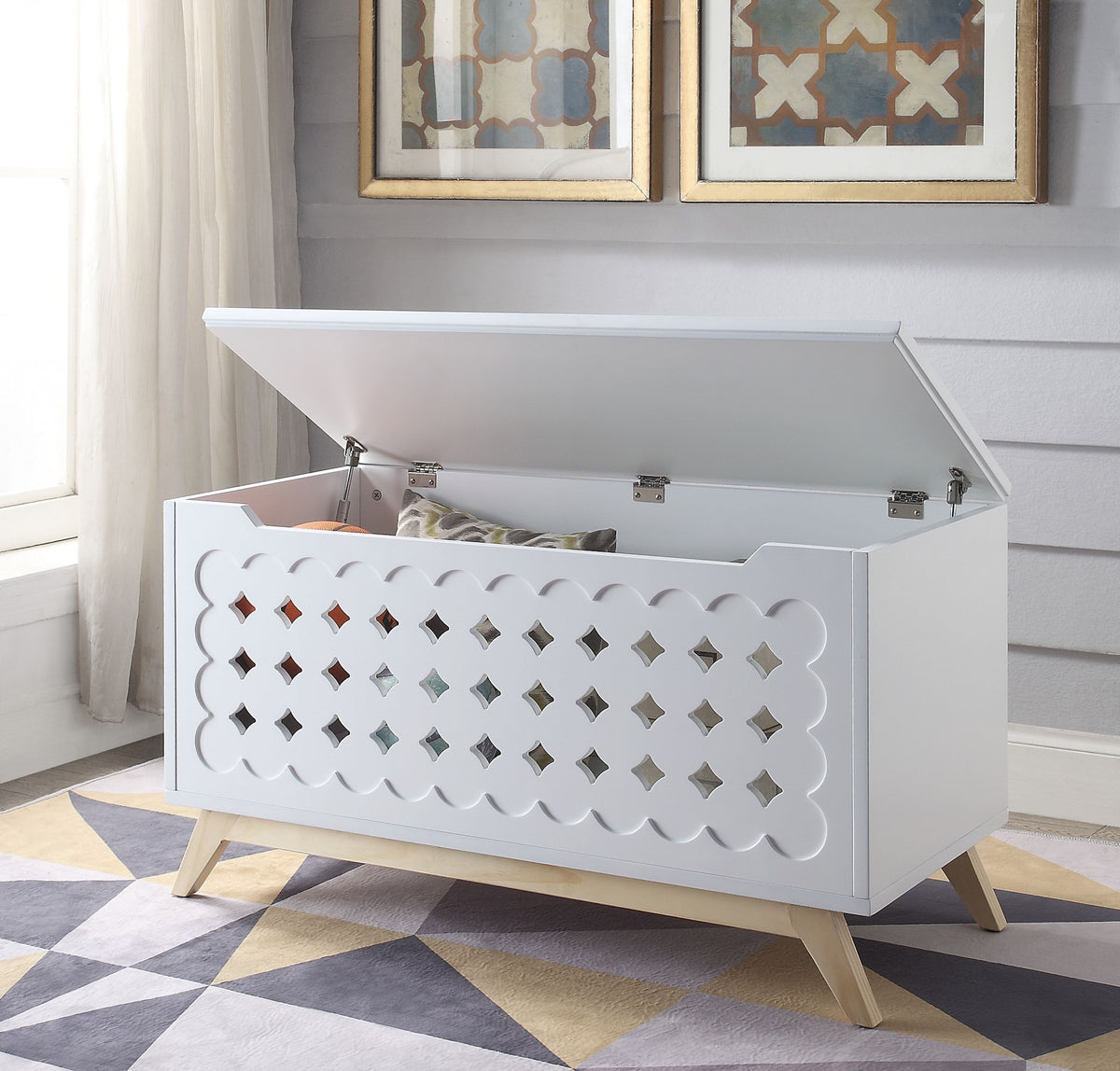 White Natural Wood Youth Chest By Homeroots | Drawers | Modishstore