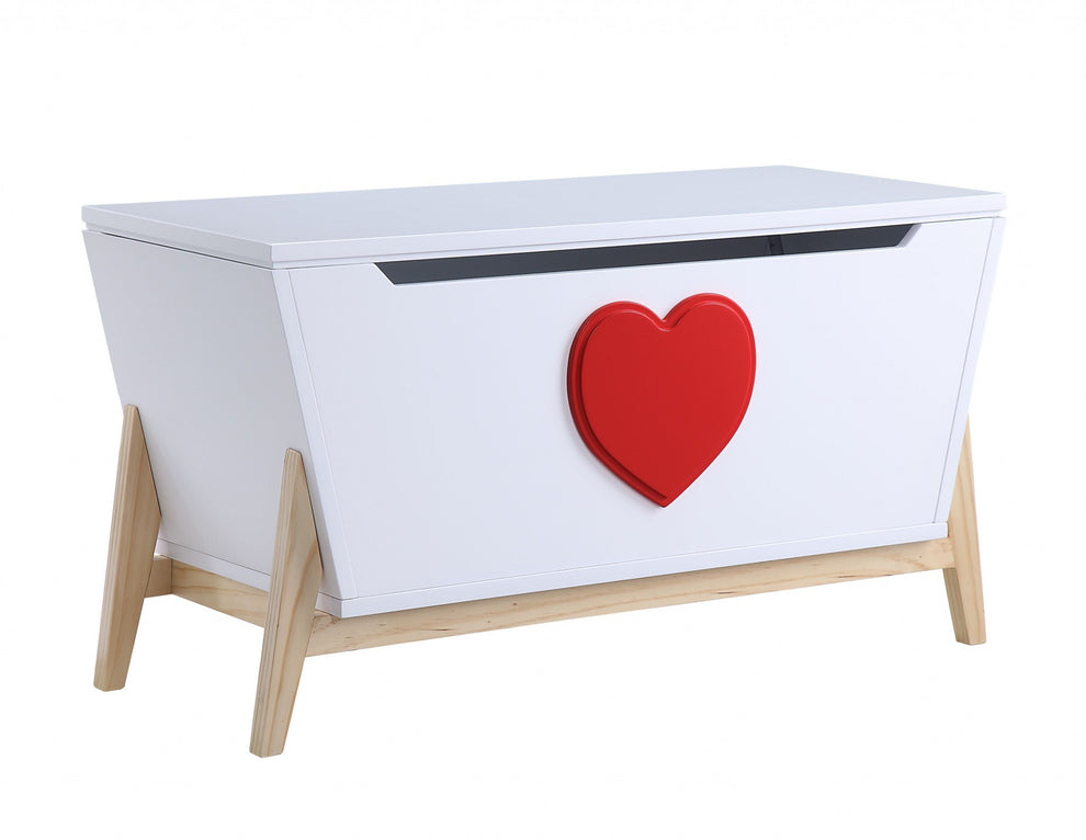 White Red Wood Youth Chest By Homeroots | Drawers | Modishstore - 2