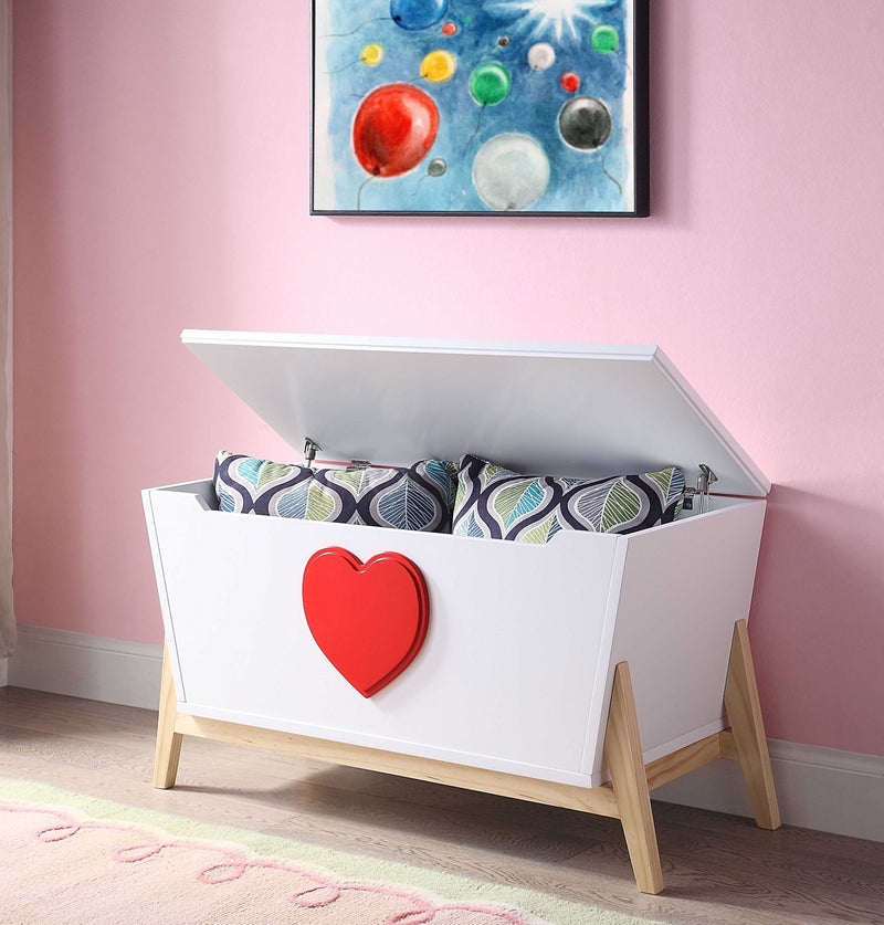 White Red Wood Youth Chest By Homeroots | Drawers | Modishstore - 3