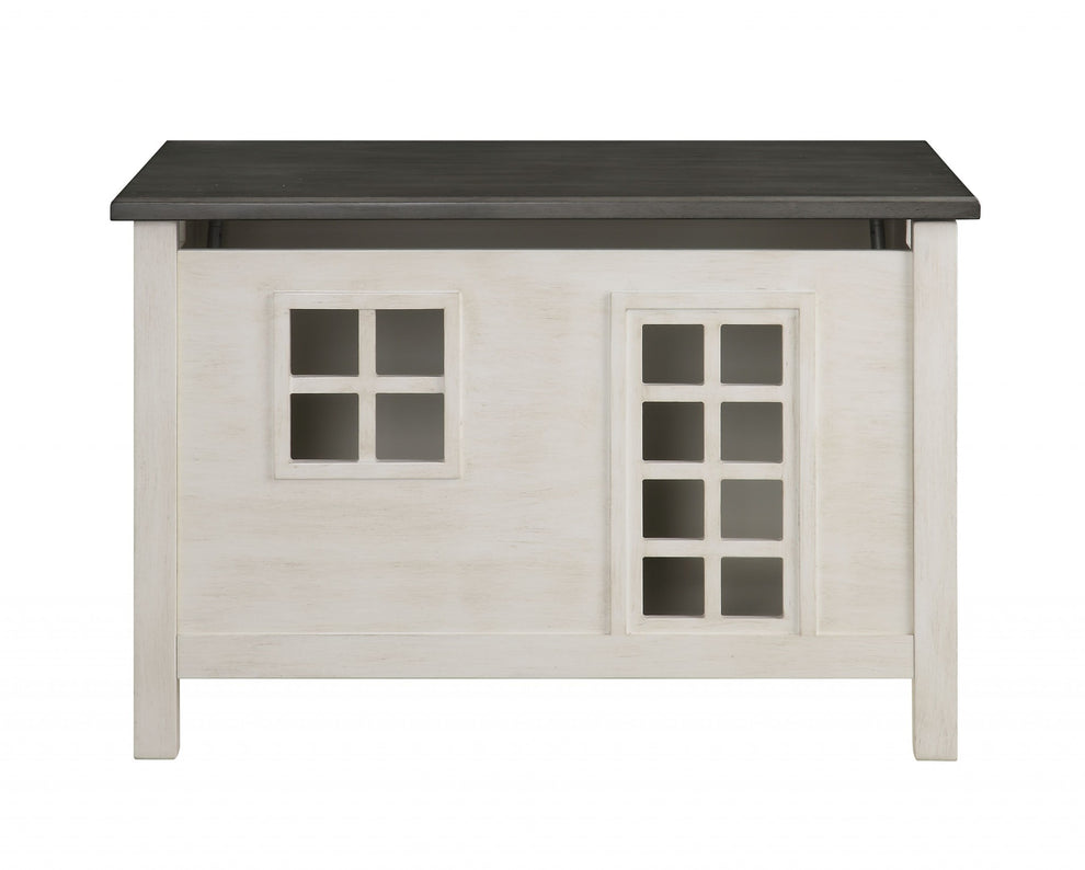 Weathered White Washed Gray Wood Youth Chest By Homeroots | Drawers | Modishstore - 2