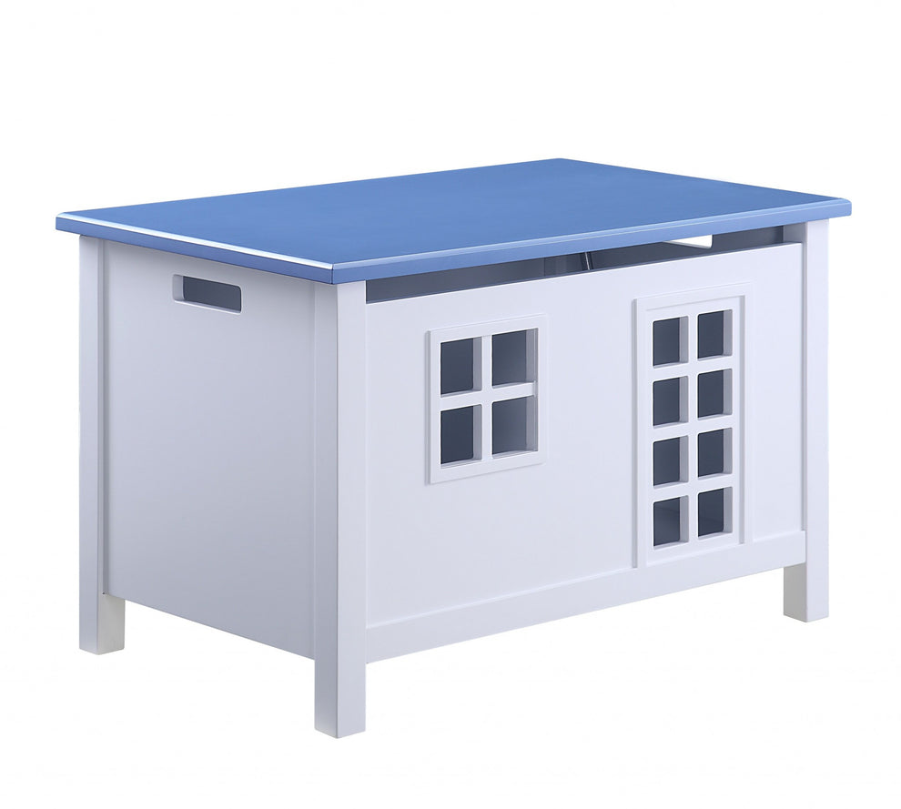 White Blue Wood Youth Chest By Homeroots | Drawers | Modishstore - 2