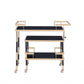 Gold Black Smoky Glass Metal Casters Serving Cart By Homeroots | Bar Carts | Modishstore - 2