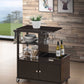 Wenge Wood Casters Kitchen Cart By Homeroots | Bar Carts | Modishstore - 2