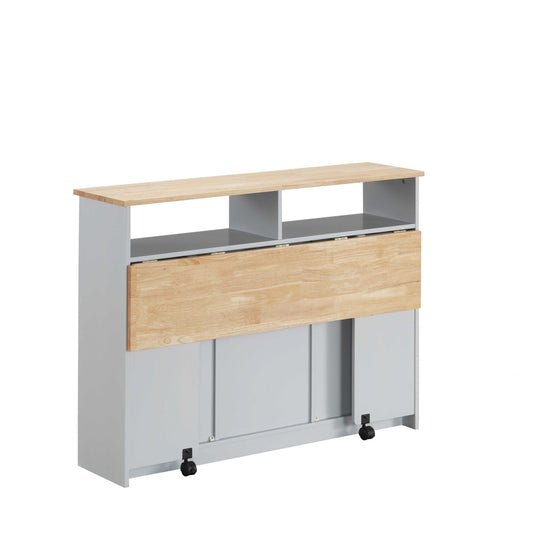 Natural Gray Wood Casters Kitchen Cart By Homeroots | Bar Carts | Modishstore