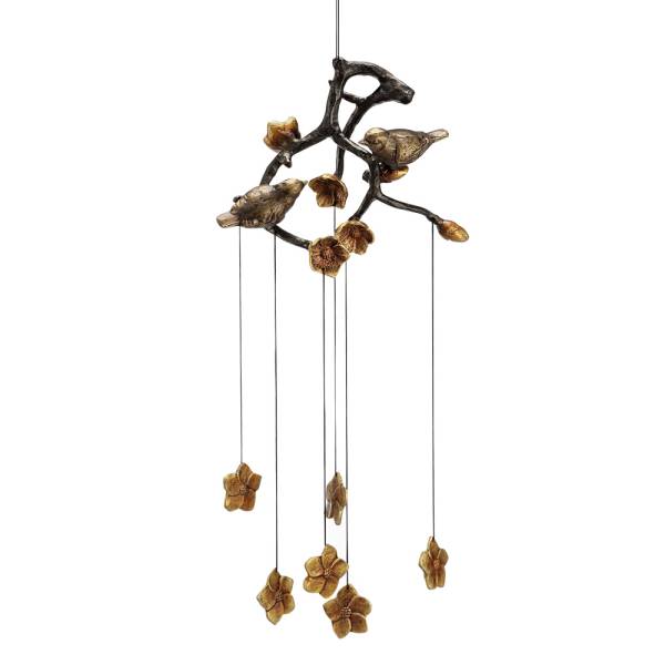 Lovebirds and Flowers Wind Chime By SPI Home | Decor | Modishstore-2