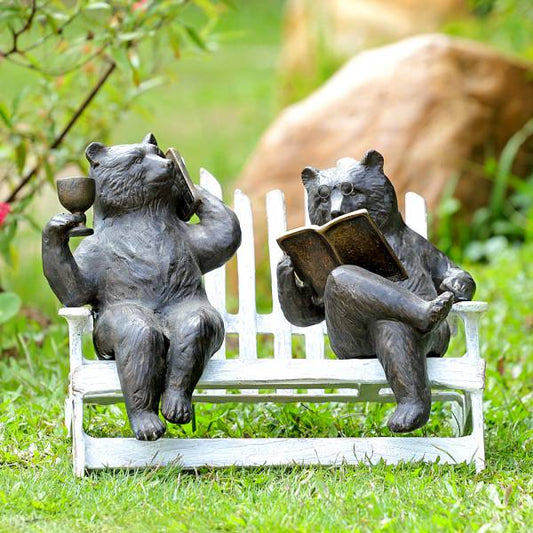 Hipster Bears on Bench Garden By SPI Home | Animals & Pets | Modishstore