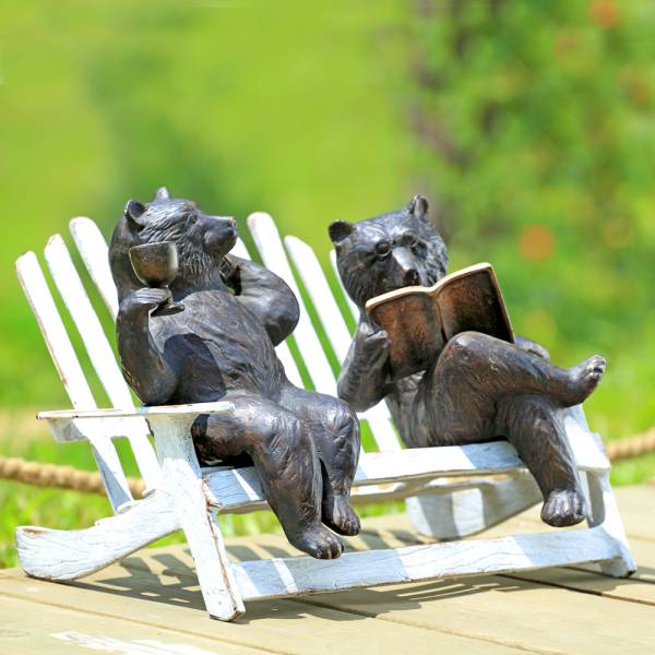 Hipster Bears on Bench Garden By SPI Home | Animals & Pets | Modishstore-4