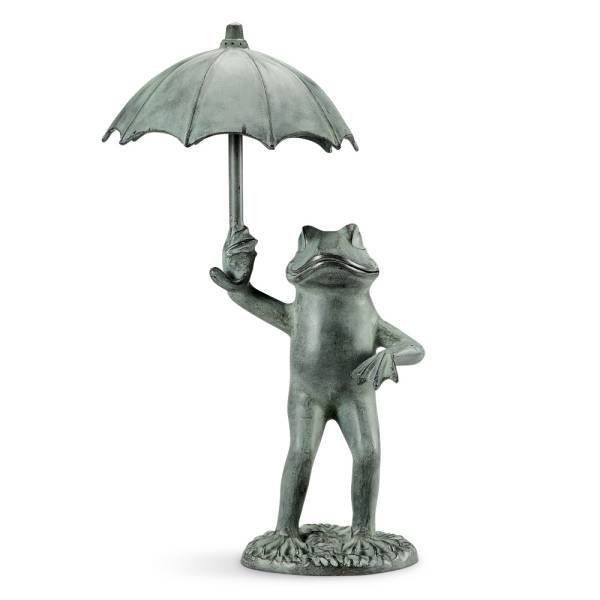 Frog with Umbrella Garden Spitter SPI Home | Garden Sculptures & Statues | Modishstore-3