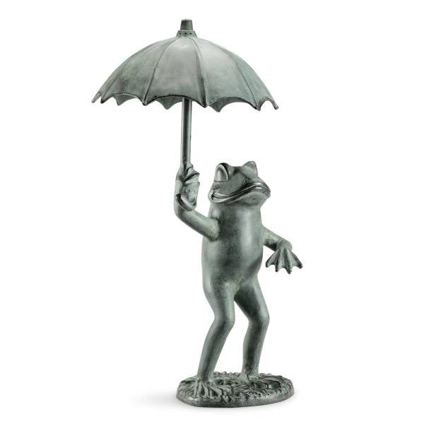 Frog with Umbrella Garden Spitter SPI Home | Garden Sculptures & Statues | Modishstore-4
