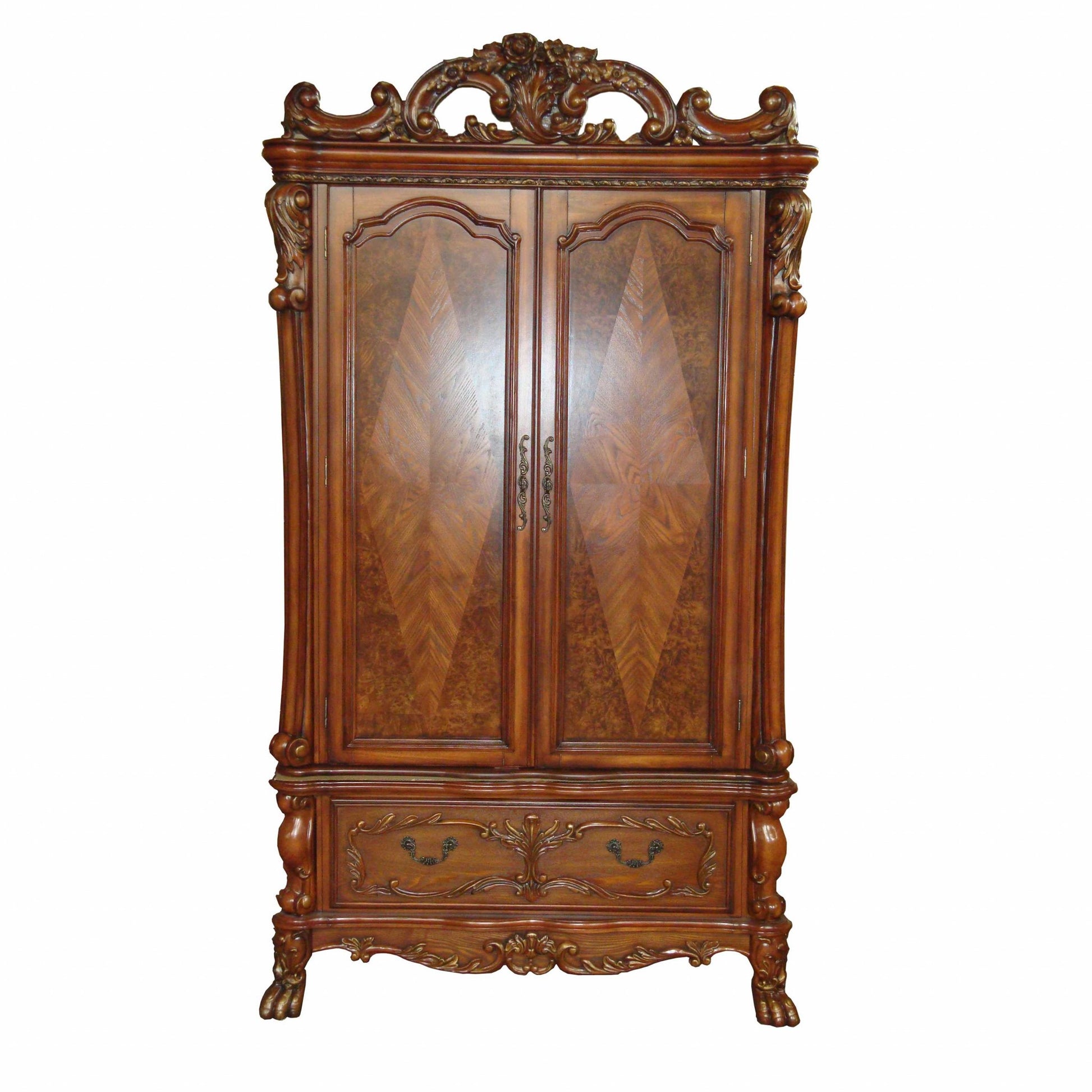 Cherry Oak Wood Poly Resin TV Armoire By Homeroots | Armoires & Wardrobes | Modishstore