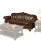 Espresso Top Grain Leather Match Upholstery Wood Sofa By Homeroots | Sofa Set | Modishstore