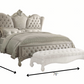 Ivory Velvet Bone White Upholstery Poly Resin Queen Bed By Homeroots | Beds | Modishstore - 3