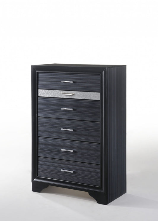 Sleek 51' Black 6 Drawer Chest Dresser By Homeroots | Dressers | Modishstore