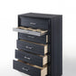 Sleek 51' Black 6 Drawer Chest Dresser By Homeroots | Dressers | Modishstore - 2